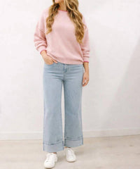 By Together - Eliora Contrast Trim Pullover Sweater