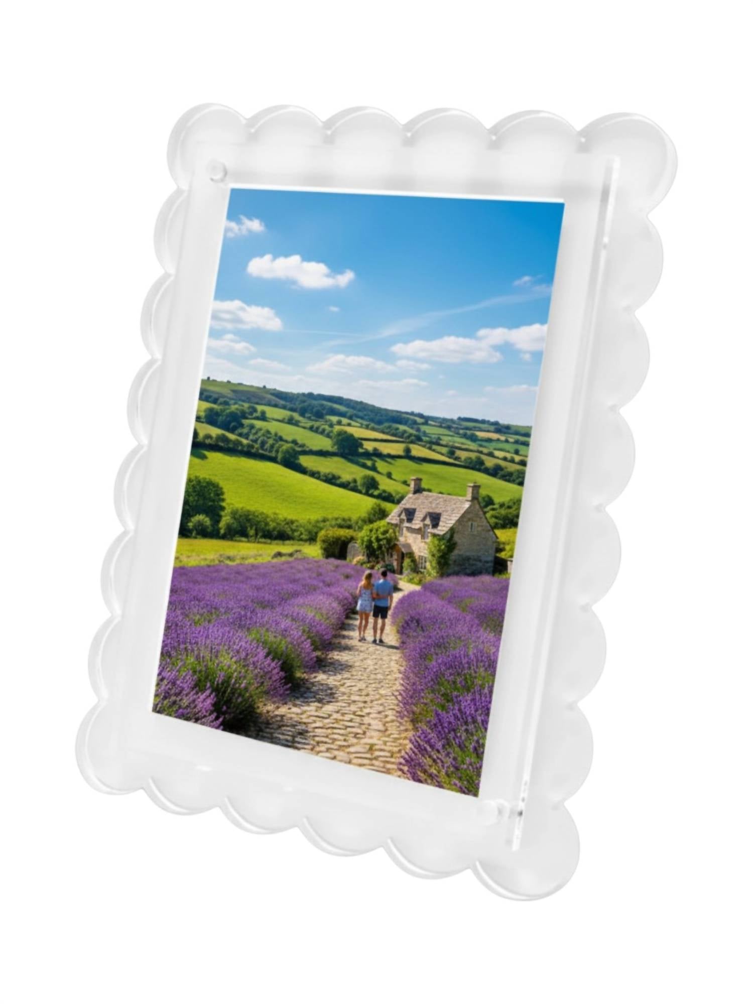 Tara Wilson Designs Scallop Acrylic Picture Frame in white - item - detail view