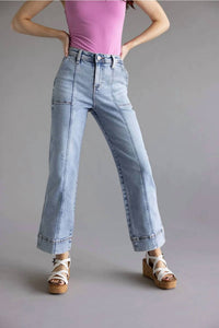 Risen - High Rise Crop Straight Leg Jeans