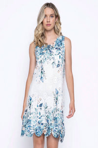 Picadilly - Blue Floral Knit Lace Dress
