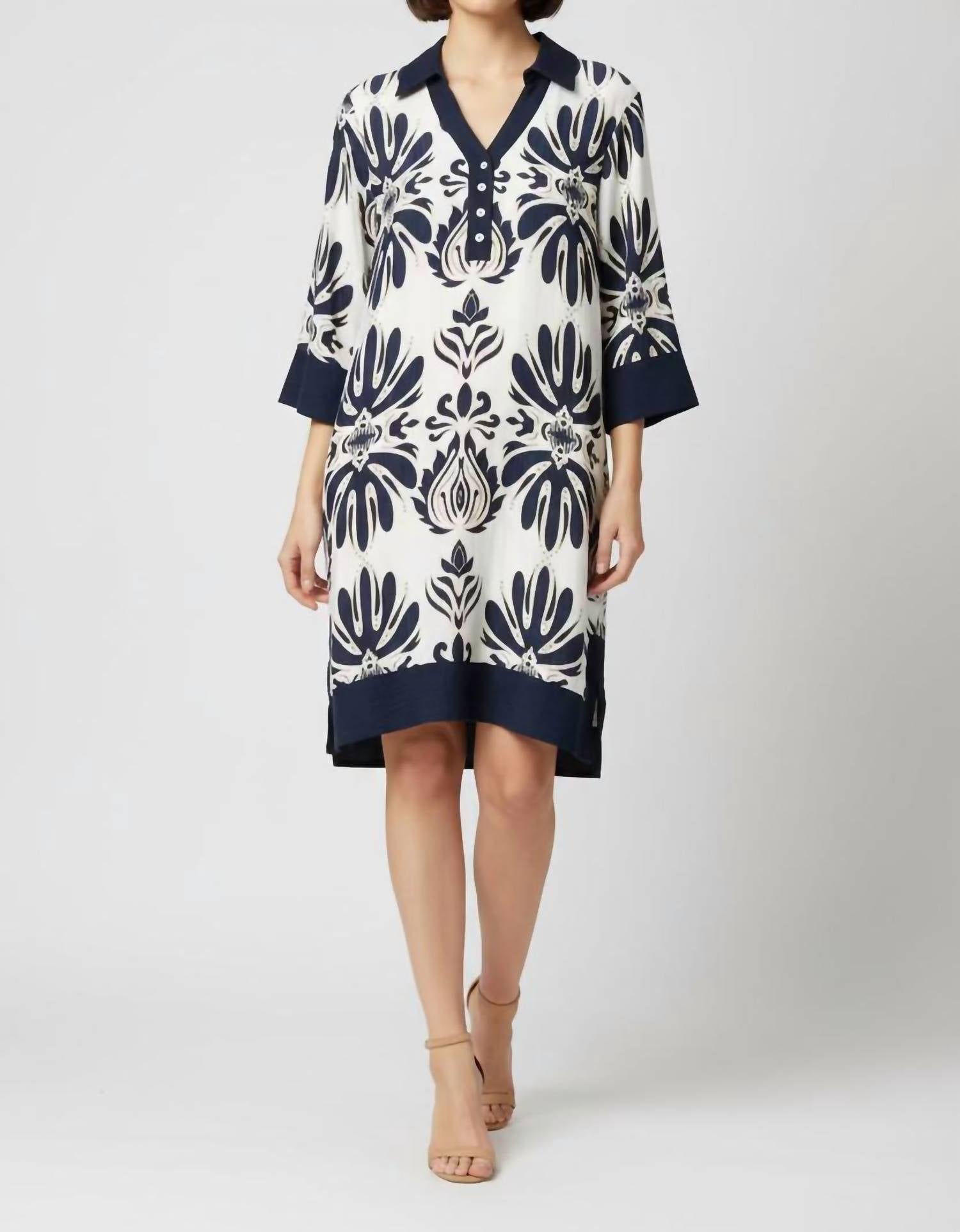 She + Sky - Half Sleeve Printed Dress