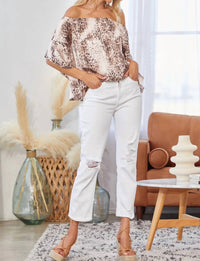 Emily Wonder - Short Sleeve Leopard Print Blouse