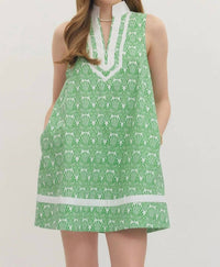 Entro - Abstracted Contrast Binding Mini Dress