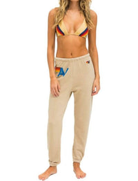 AVIATOR NATION Logo Stitch Sweatpants in sand - women's pants