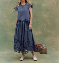 The Great. - Super Bloom Eyelet Top