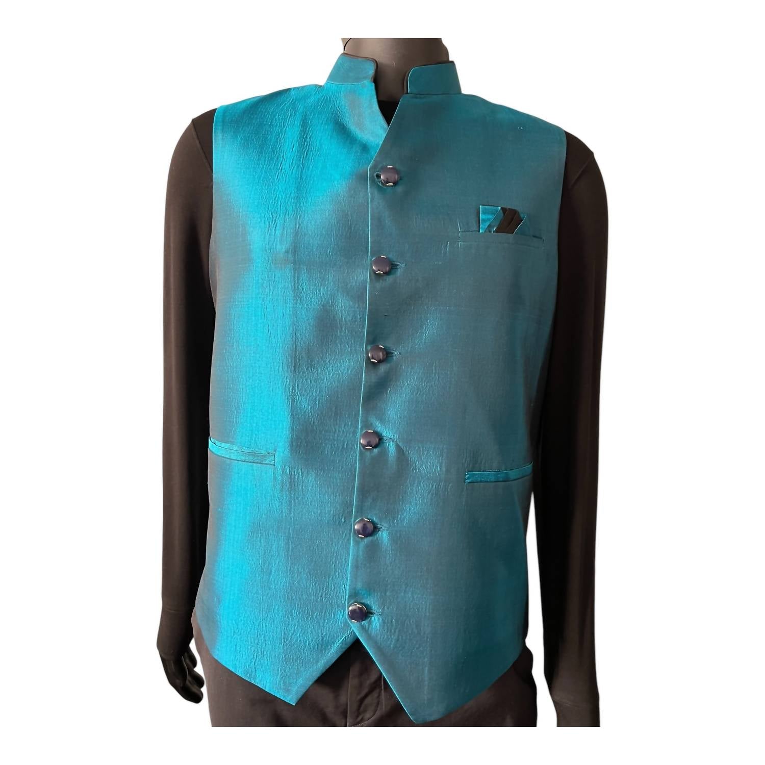 The Gray Crab - Men's Mandarin Collar Silk Vest