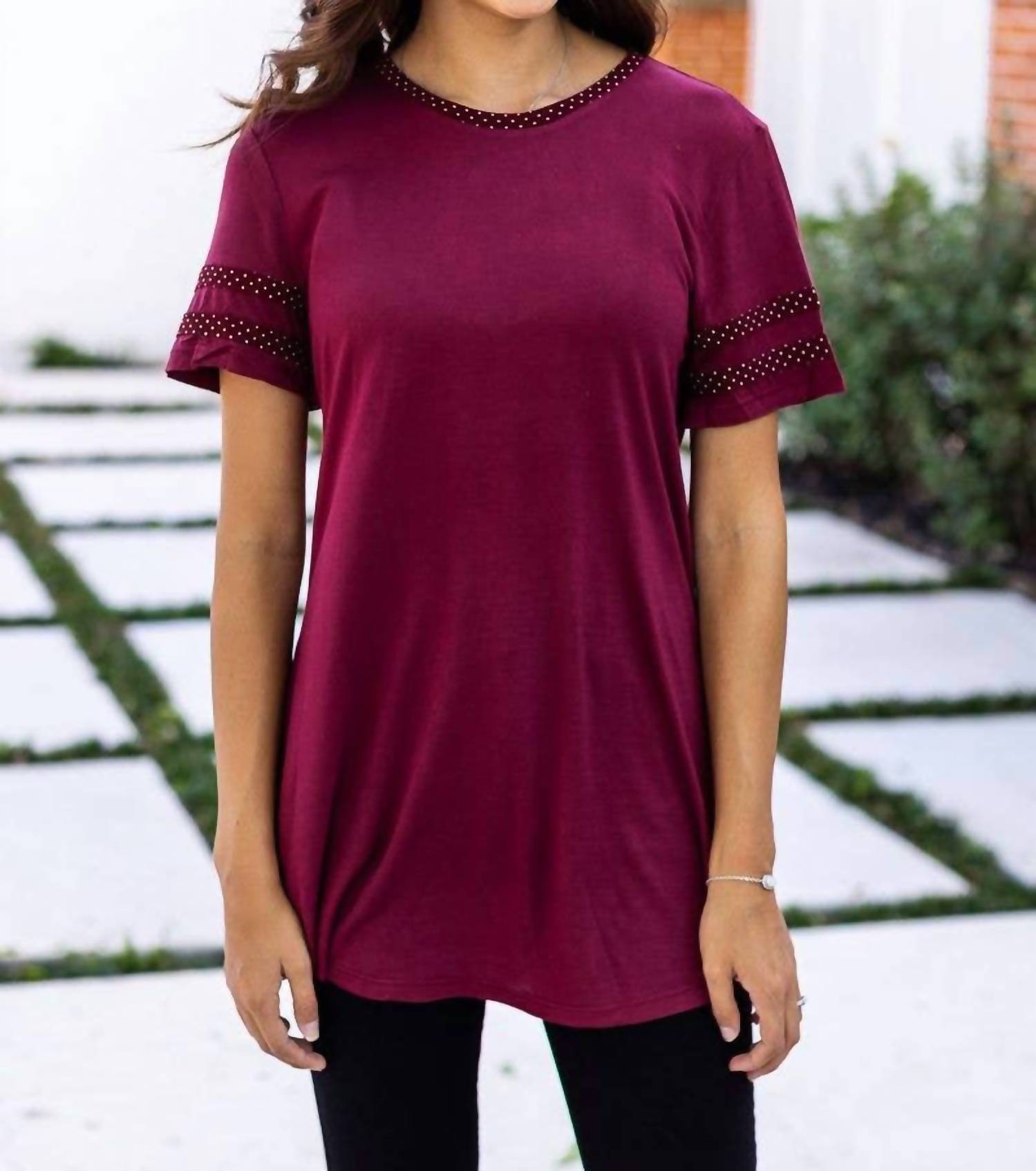 Daisy - Go Fight Win Polka Dot Trim Tee