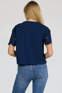 Dear John Denim - Maddox Crew Neck Eyelet Sleeve Top