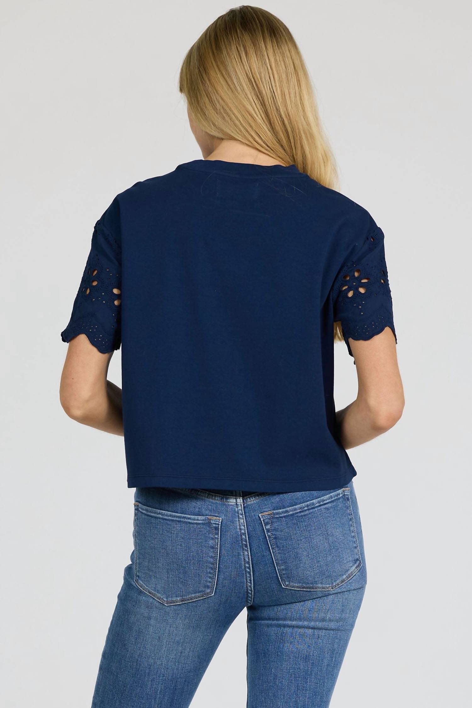 Dear John Denim - Maddox Crew Neck Eyelet Sleeve Top