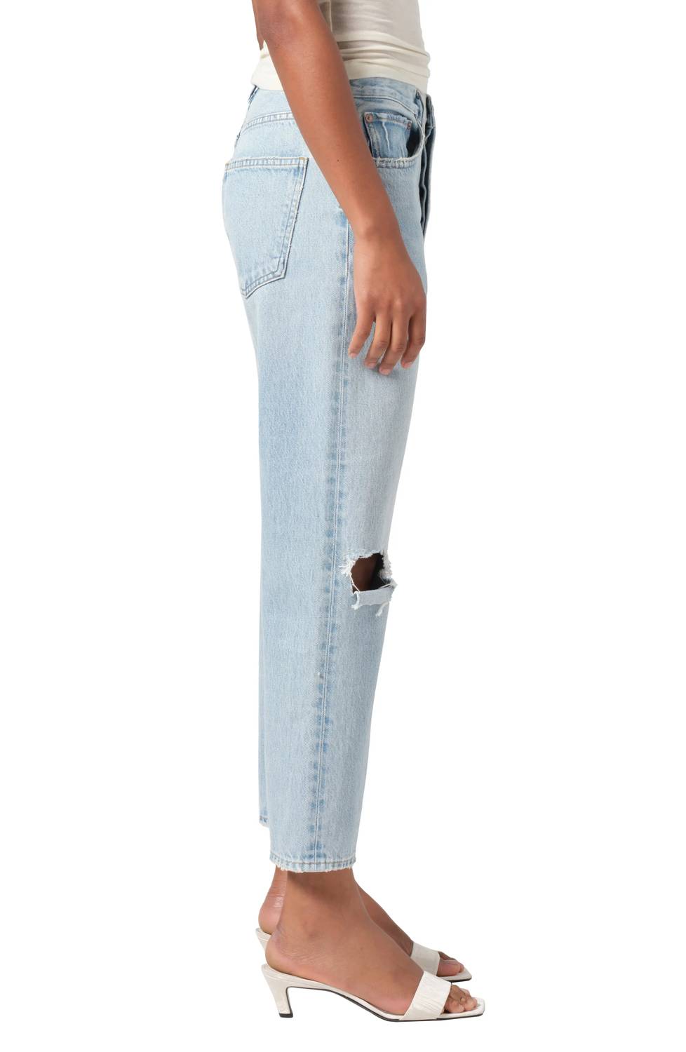 Agolde - Mid Rise Crop Relaxed Straight Leg Jeans