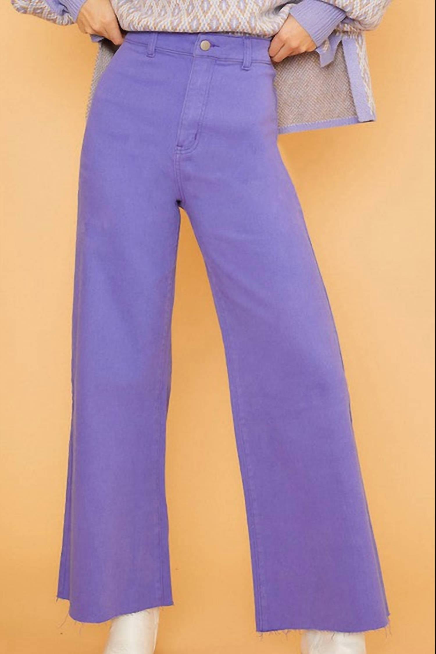 AnnieWear High Rise Wide Leg Jeans in purple - women's jeans