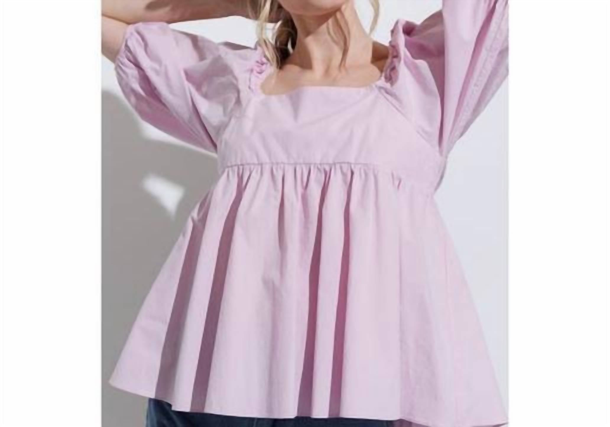 Baby Doll Back Tie Blouse