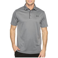 UNDER ARMOUR Tech Button Up Placket Polo in graphite - men's shirt - detail view