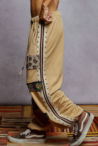 Pol - French Terry Striped Elastic Side Studded Jacket And Jogger Set