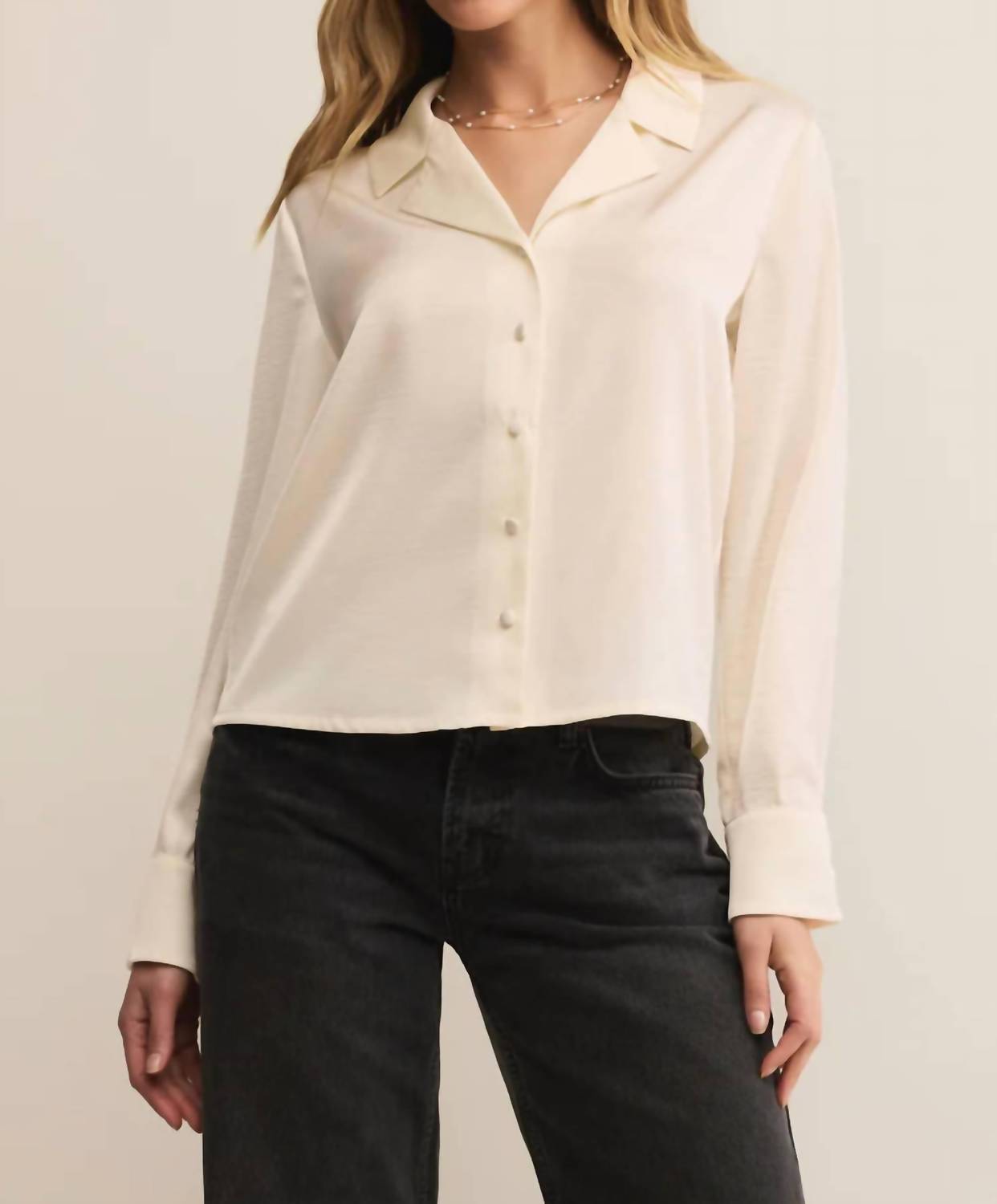 Z Supply - Ana Satin Button Up Shirt