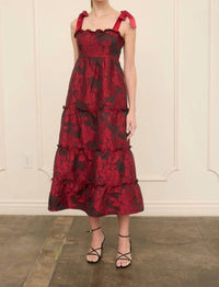 Zoe And Claire - Floral Jacquard Dress