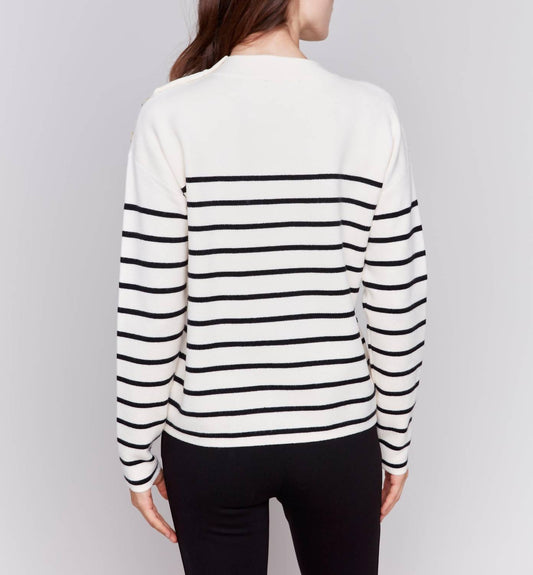 Charlie B - Striped Jacquard Crew Neck Sweater