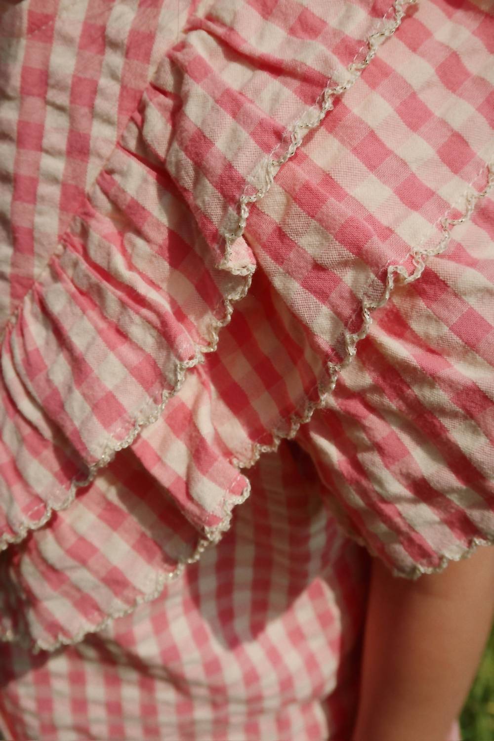 Konges Sløjd Kim Frill Check Shirt in flamingo pink - kids' blouse - view 4