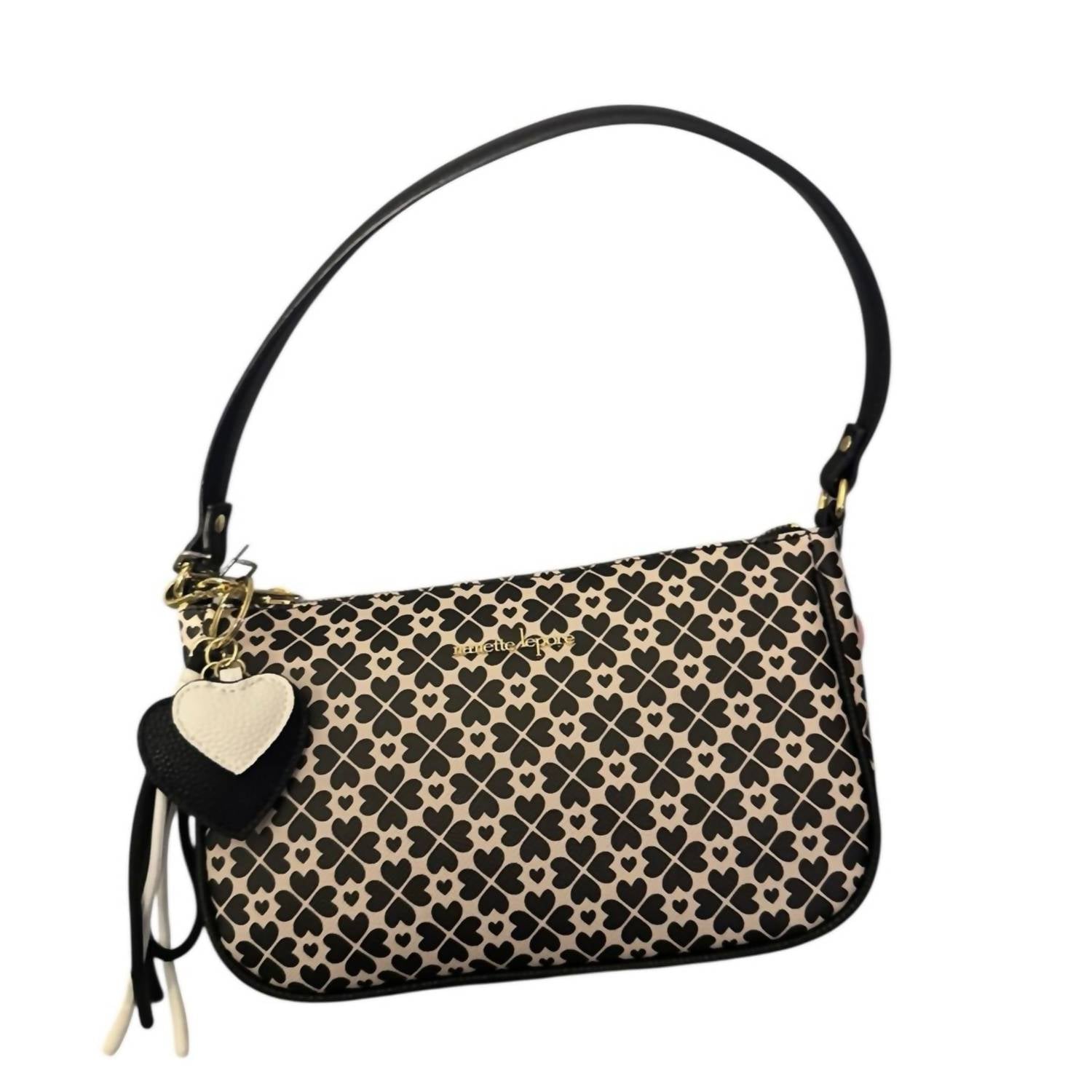 Nanette Lepore Women's Elegant Patterned Bag in black and cream - women's bag