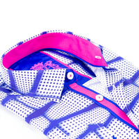 Eight X - Men's Button Down Print Shirt With Trim