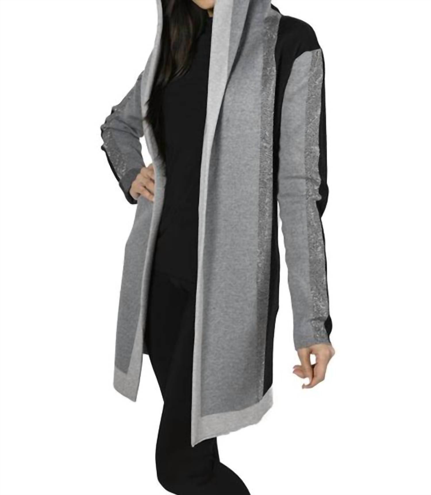 Frank Lyman - Selah Sequin Stripe Knit Cover Up Cardigan