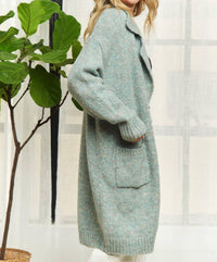 Madelyn Long Sleeve Sweater Pocket Cardigan Top in blue - women's sweater - alternate view