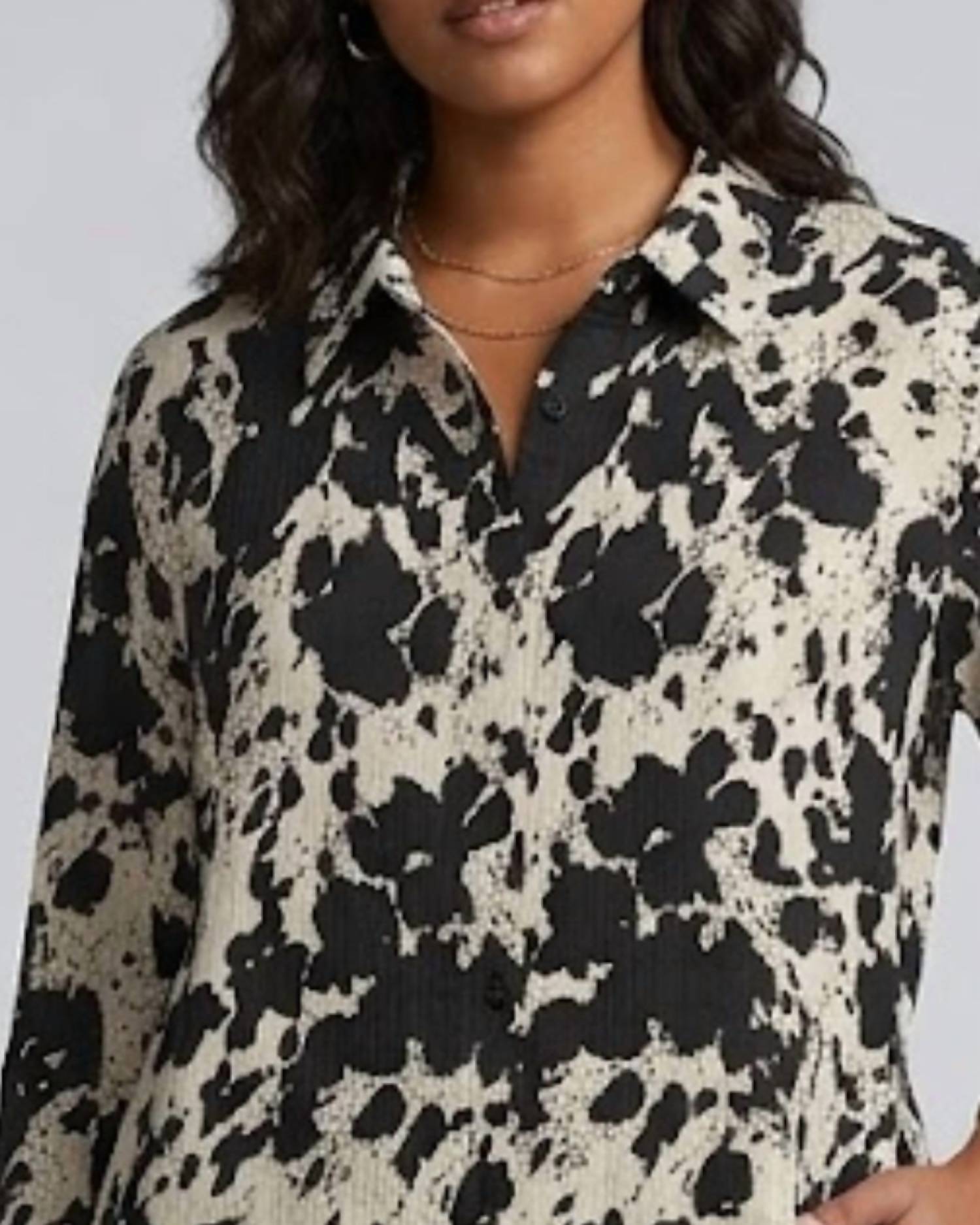 Wasabi Concept - Collared Button Down Top - Plus