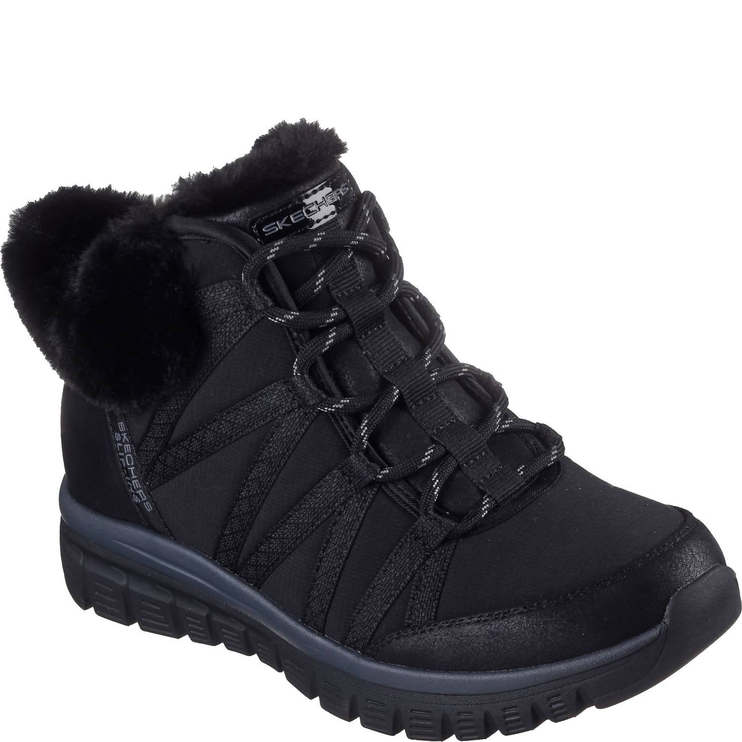 Skechers Women's Graceful Slip In Boot in boot in black - women's shoe - detail view