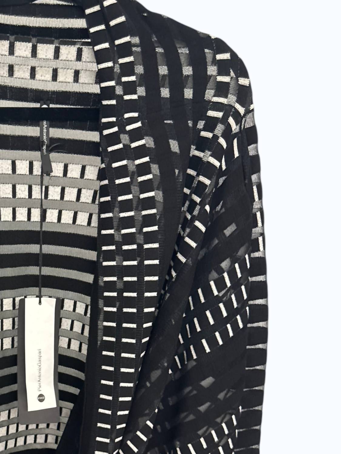 Pier Antonio Gaspari Women's Pull Asymmetric Jacquard Wrap in caffe nero - women's scarf - detail view