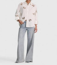 Alice + Olivia - Finely Embellished Button-front Shirt