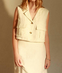 Miou Muse - Women's Linen Cargo Vest