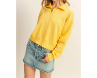 Hyfve - Pullover Half Zip Up Terry Sweatshirt