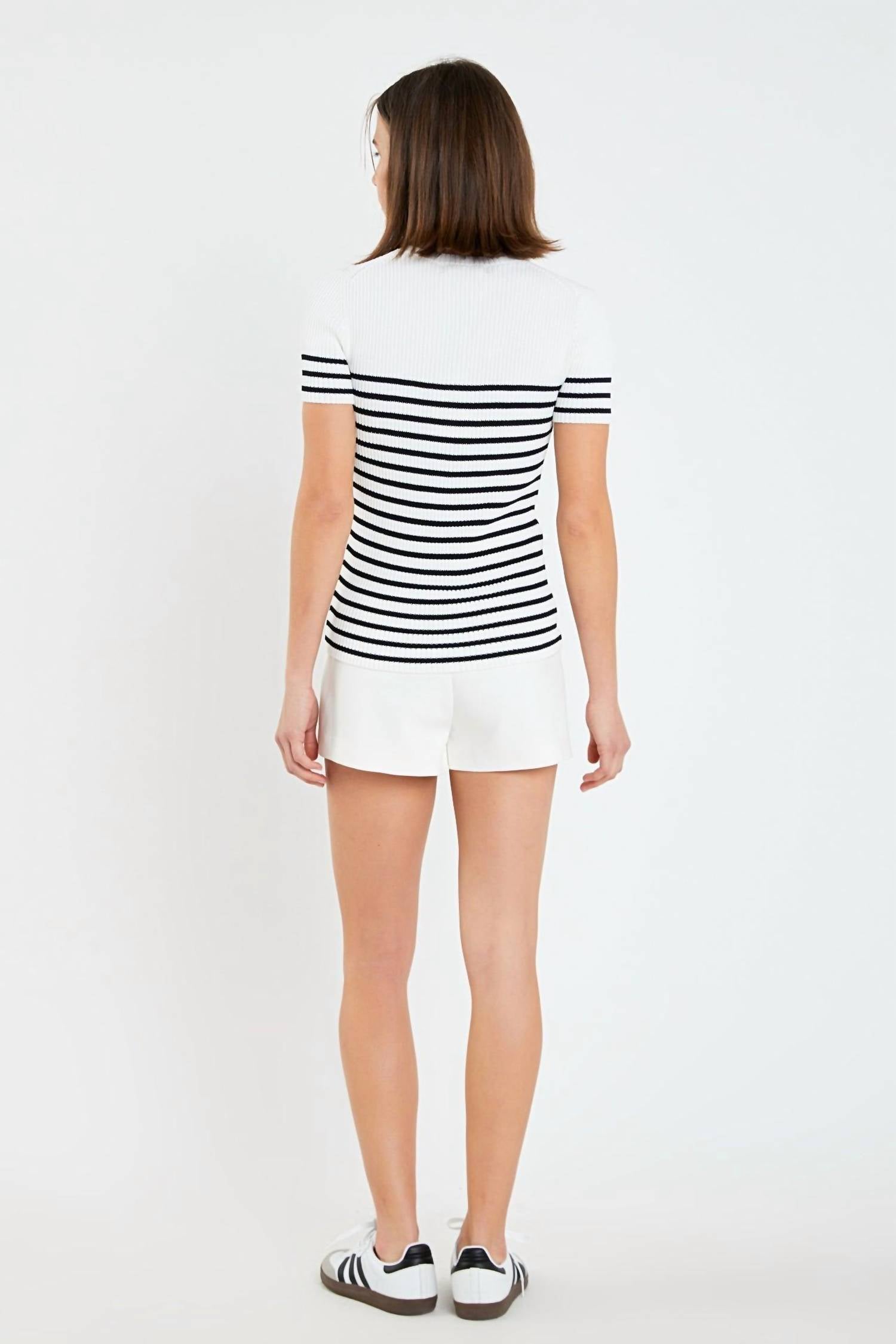 English Factory - Stripe Fitted Knit Top
