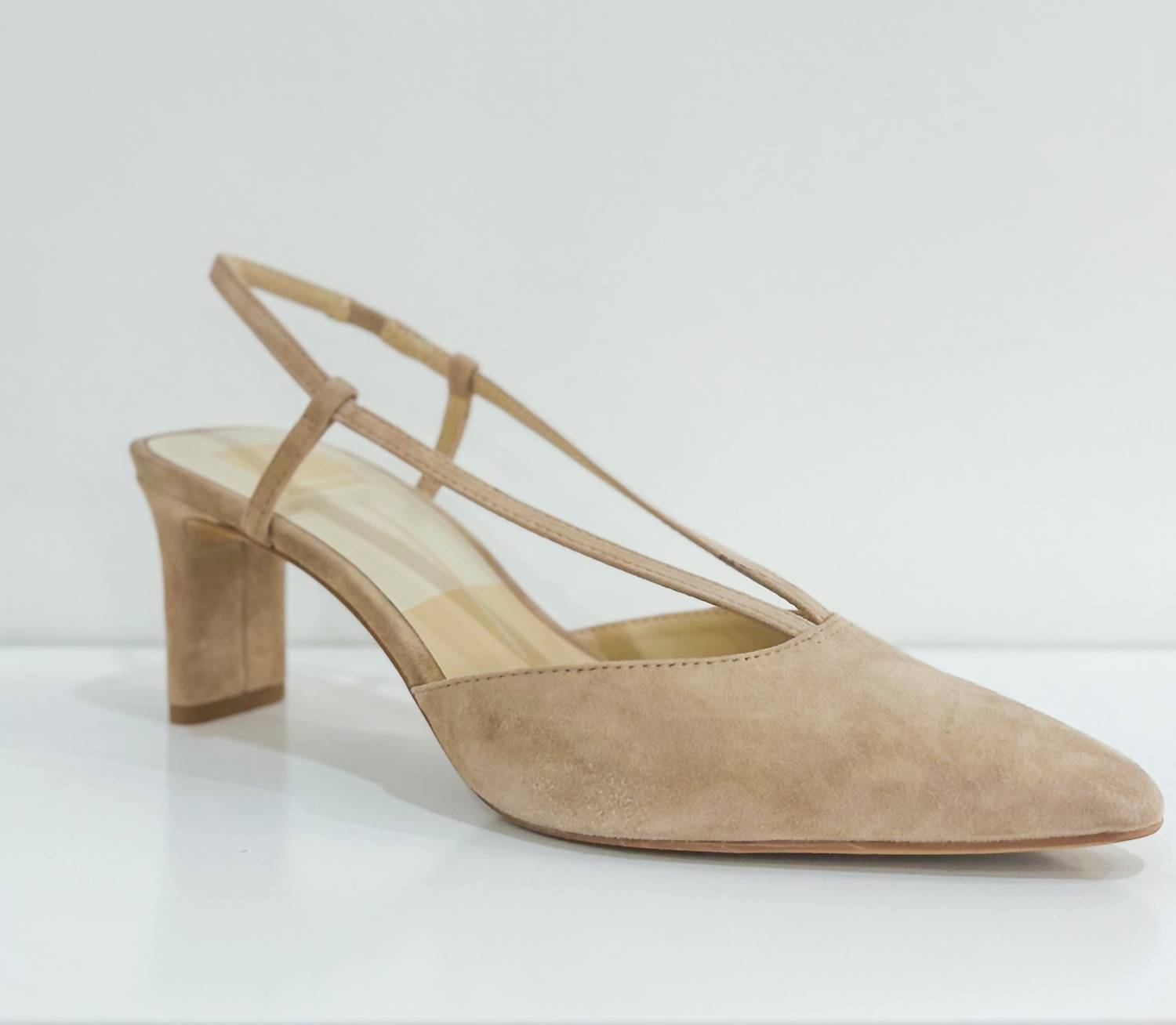 Dolce Vita Women's Ginay Suede Slingback Pumps in camel - women's heels - detail view