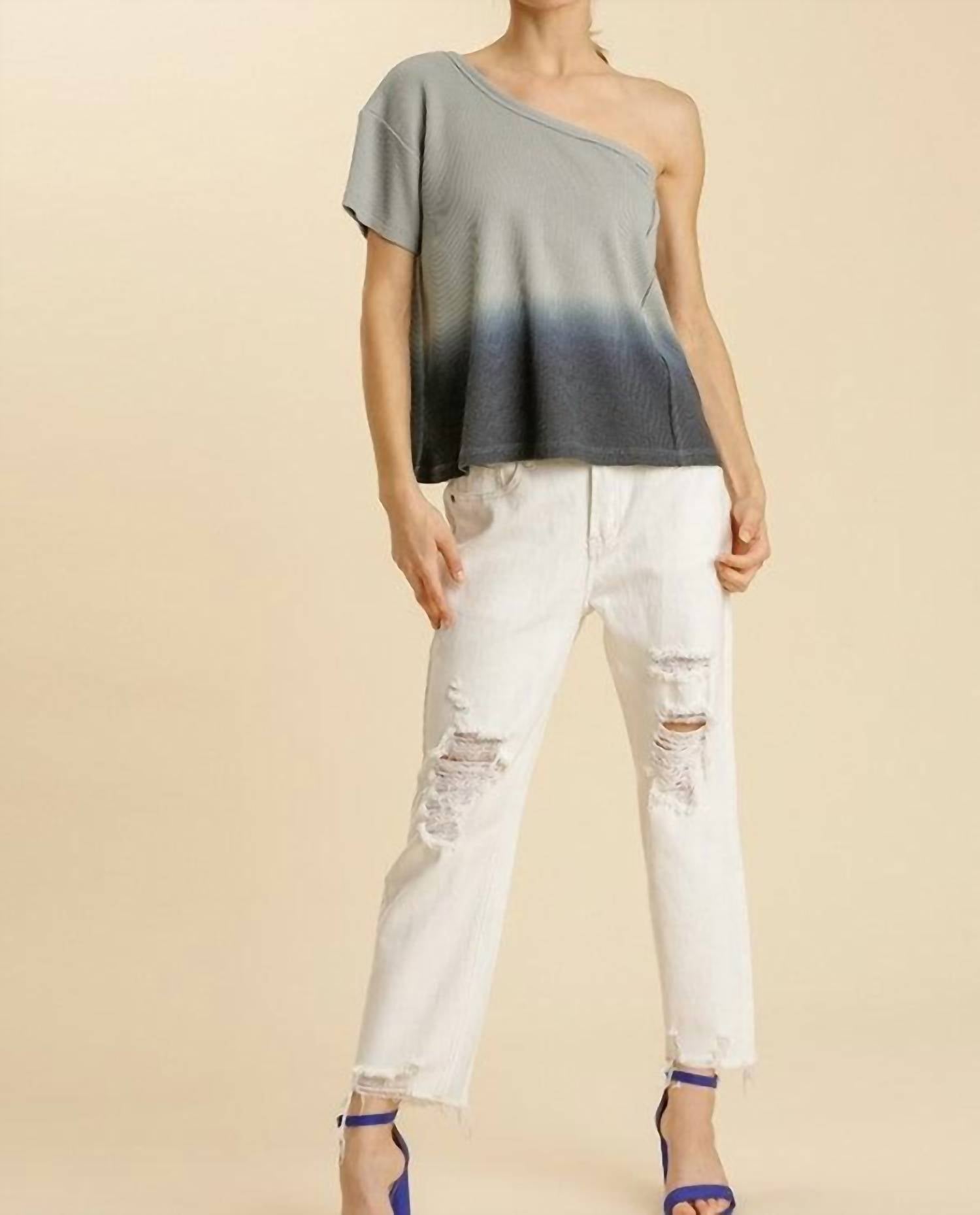 Umgee - One Shoulder Ombre Top