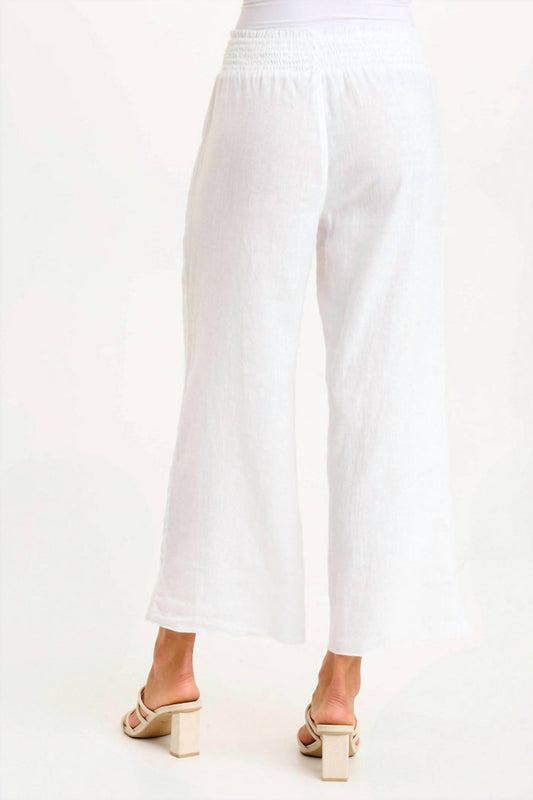 Xcvi - Rokel Linen Crochet Ruched Wide Leg Pant