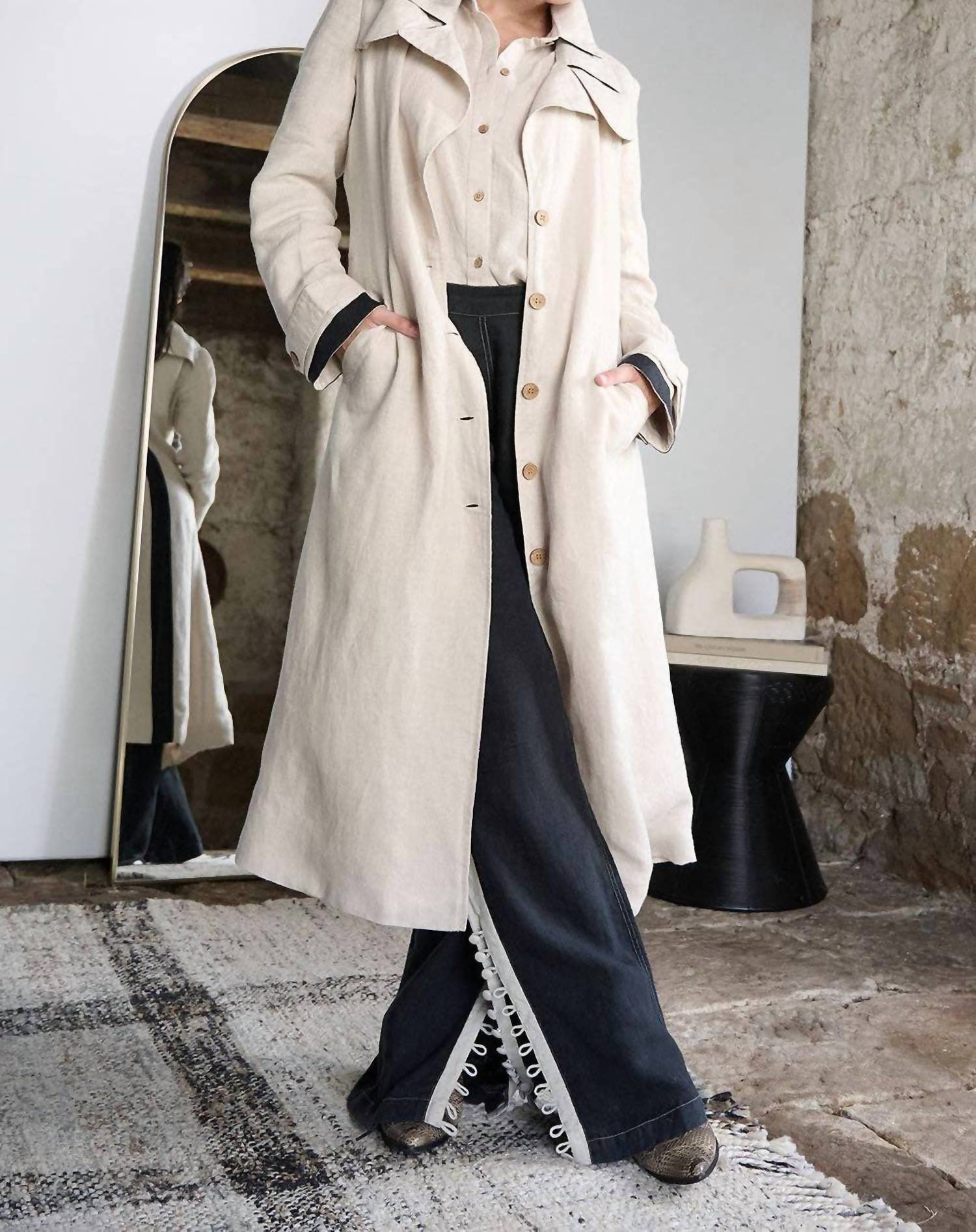 Eadie Lifestyle - Women's Linen Trench Coat