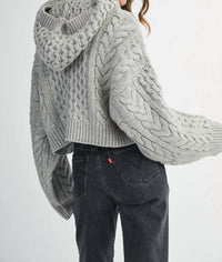 Mable - Lauren Cable Knit Hoodie Sweater