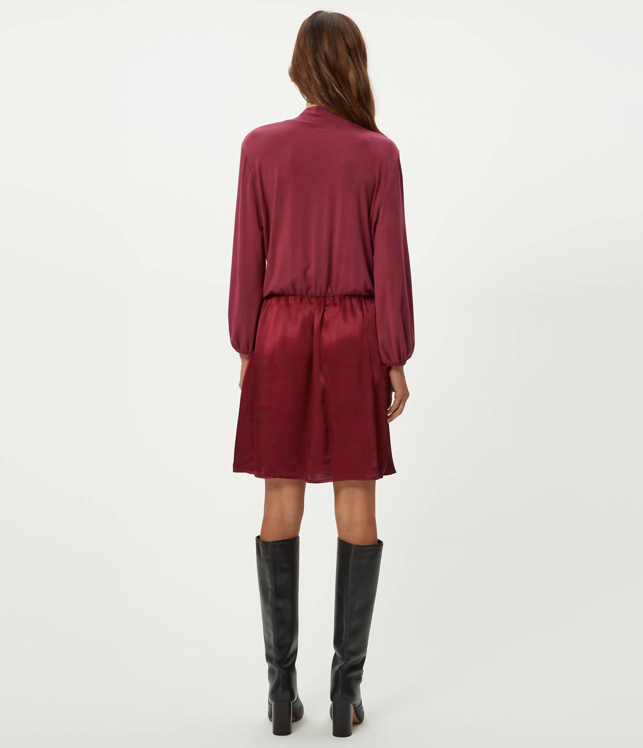Michael Stars - Myla Mixed Fabric Satin Mini Dress