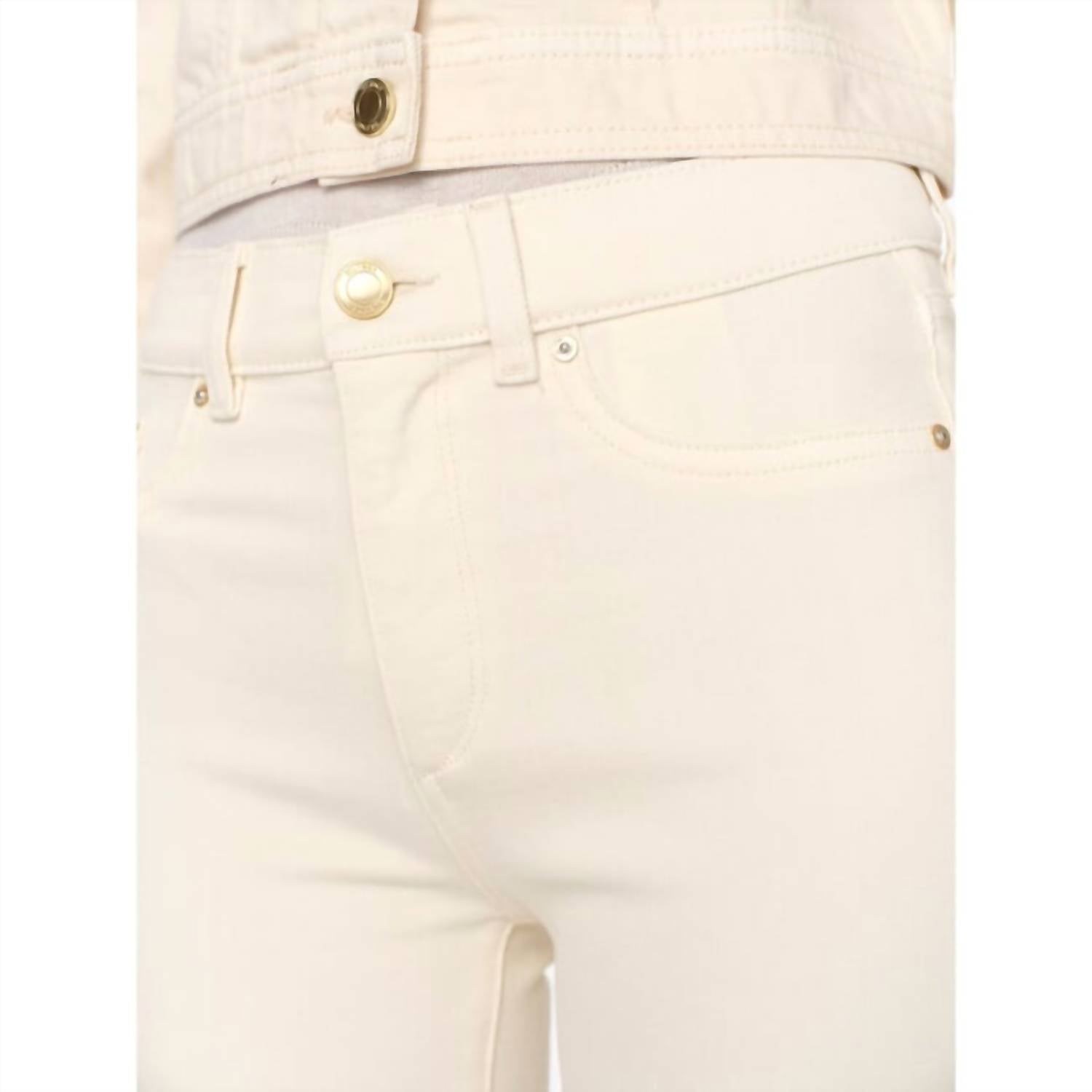 DL1961 - Women's Mara Straight Mid Rise Instasculpt Ankle Jeans in ecru - women's jeans - view 4