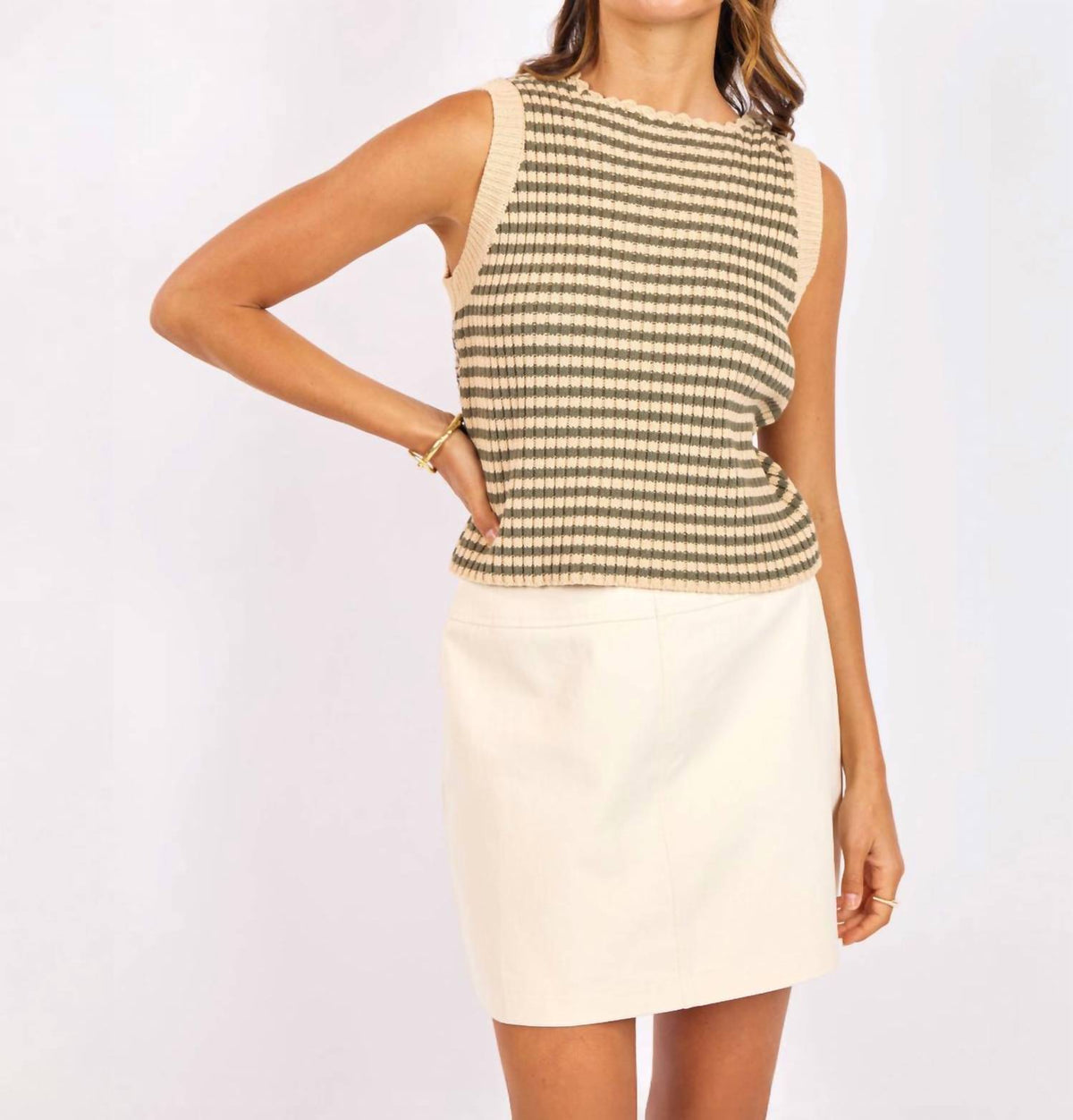 Sage The Label - Mona Stripe Sweater Tank