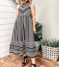Tribal - Print Halter Dress