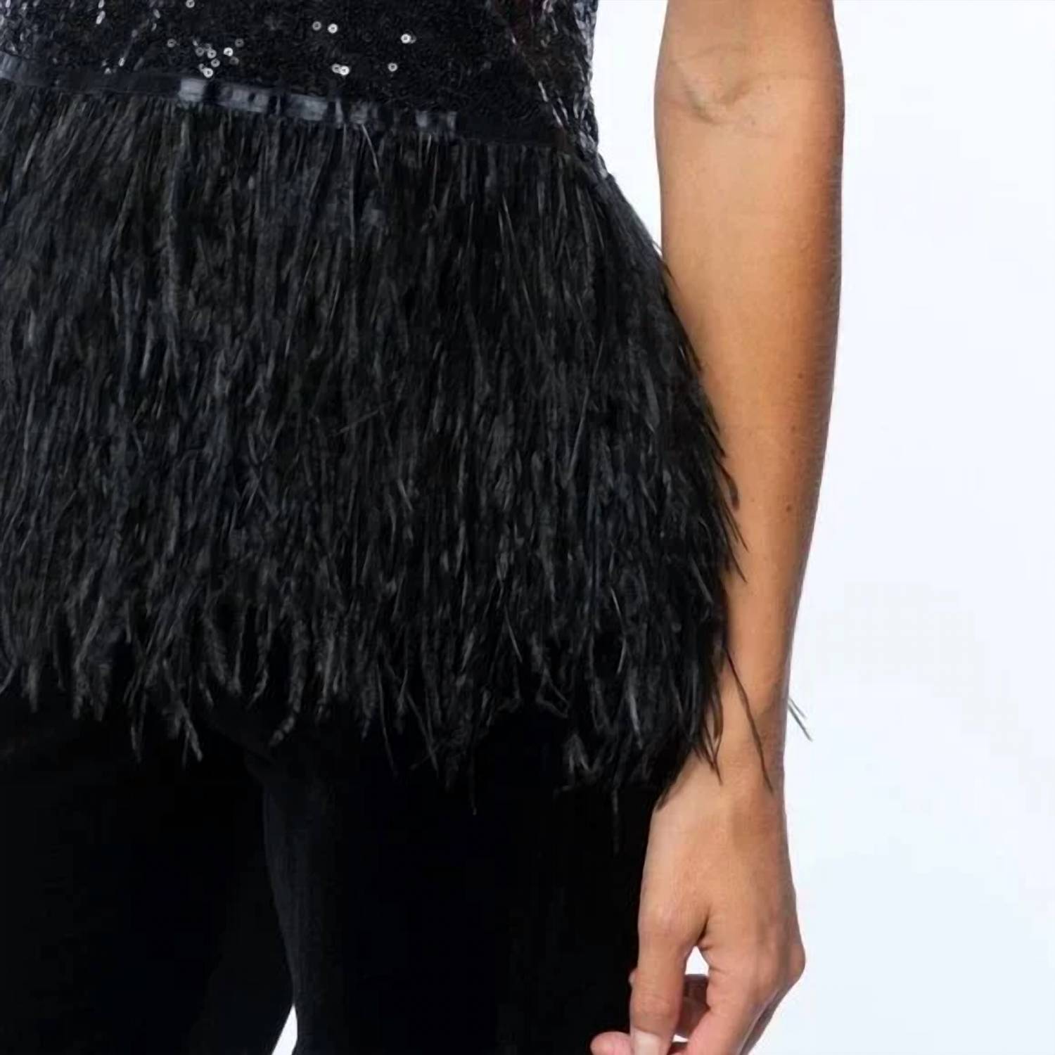 Tyler Boe - Bella Feathered Sequin Top