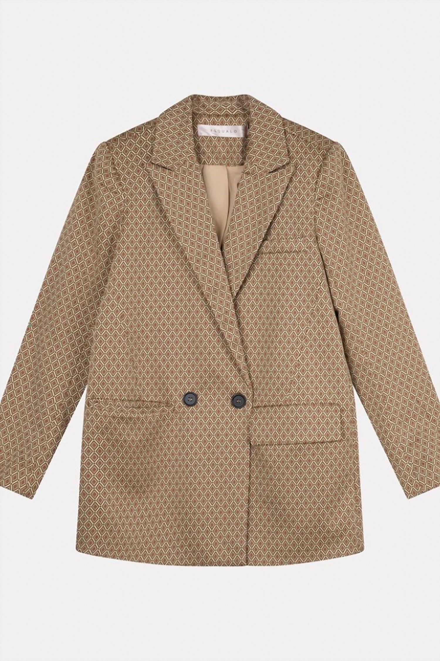 Esqualo - Double Breasted Knitted Diamond Blazer