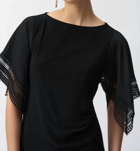 Joseph Ribkoff - Silky Knit Straight Top With Lace
