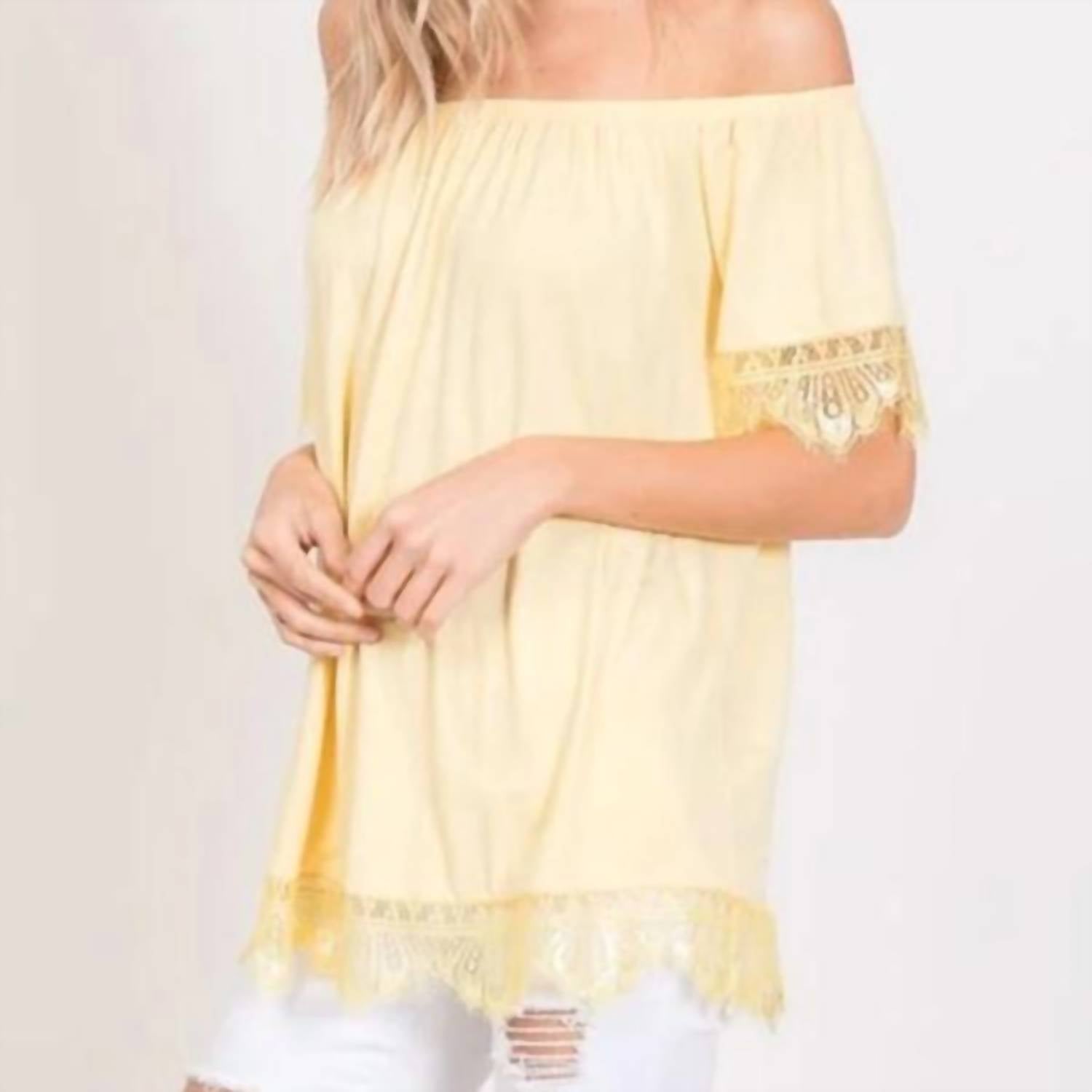 Hailey & Co - Off Shoulder Lace Detail Top