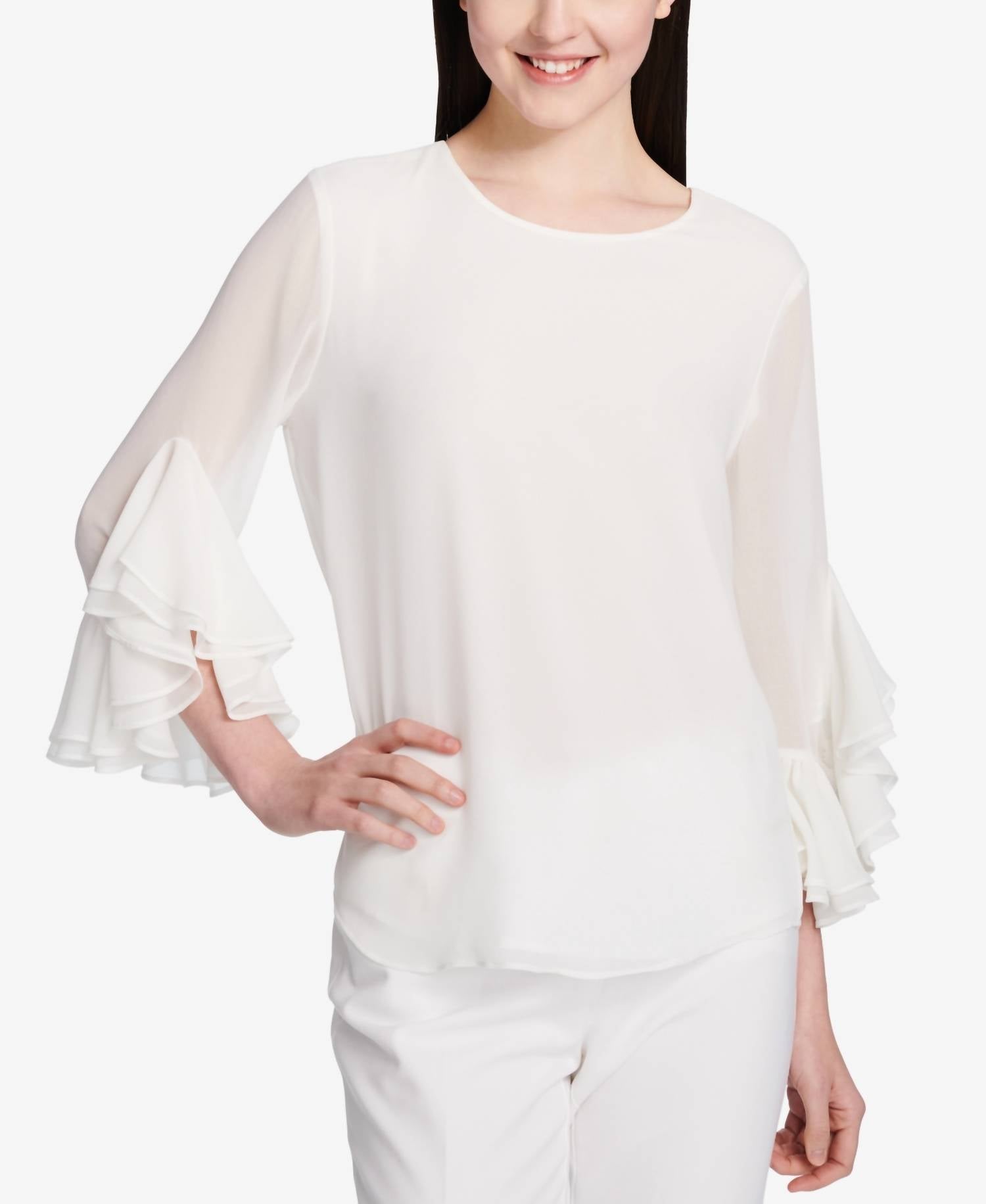 Calvin Klein - Ruffled Sleeve Top
