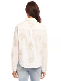 Karen Kane - Embroidered Button Up Shirt