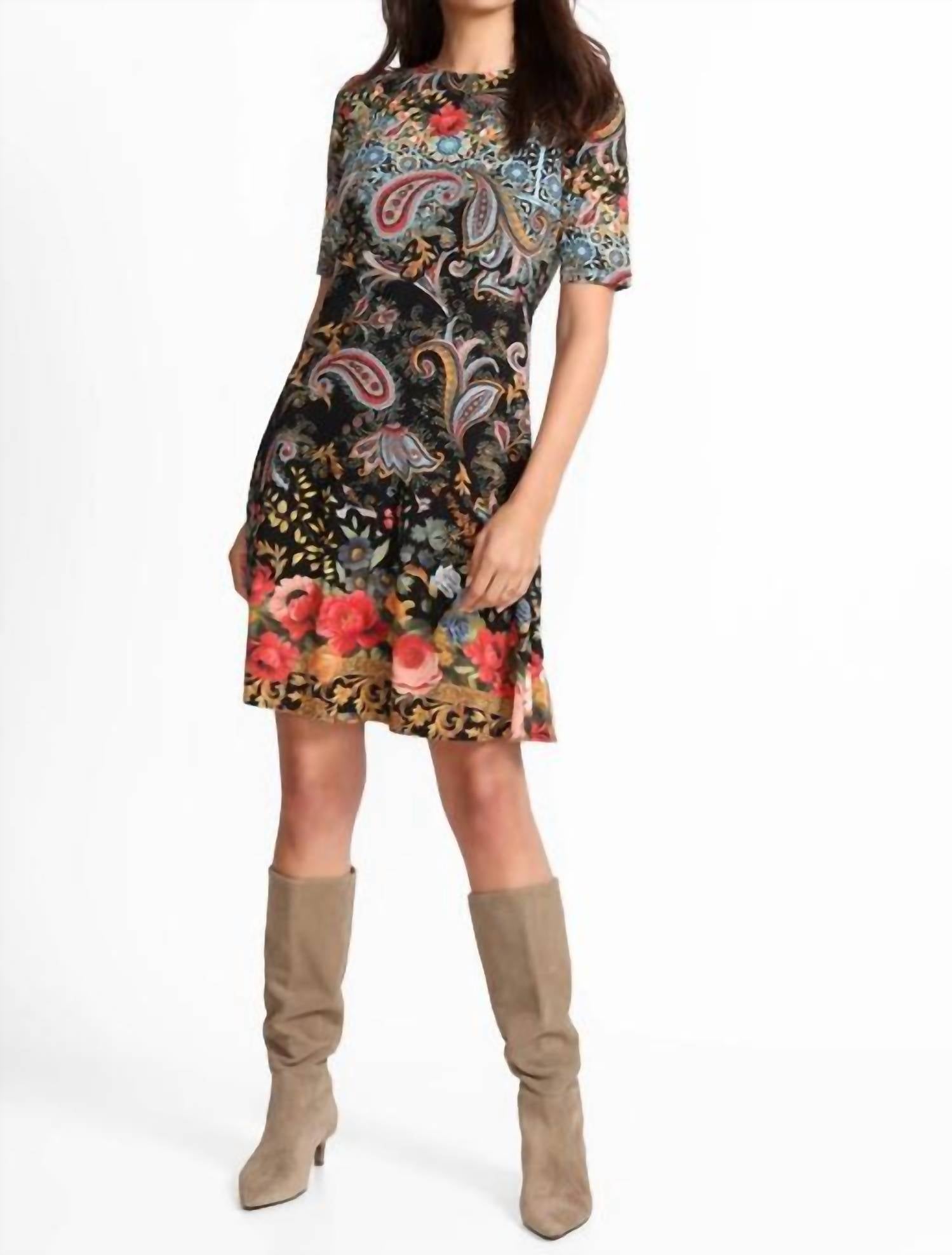 Johnny Was - JANIE FAVORITE ELBOW SLEEVE MOCK NECK DRESS