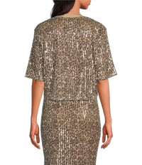 Elan - Sequin Round Neck Top